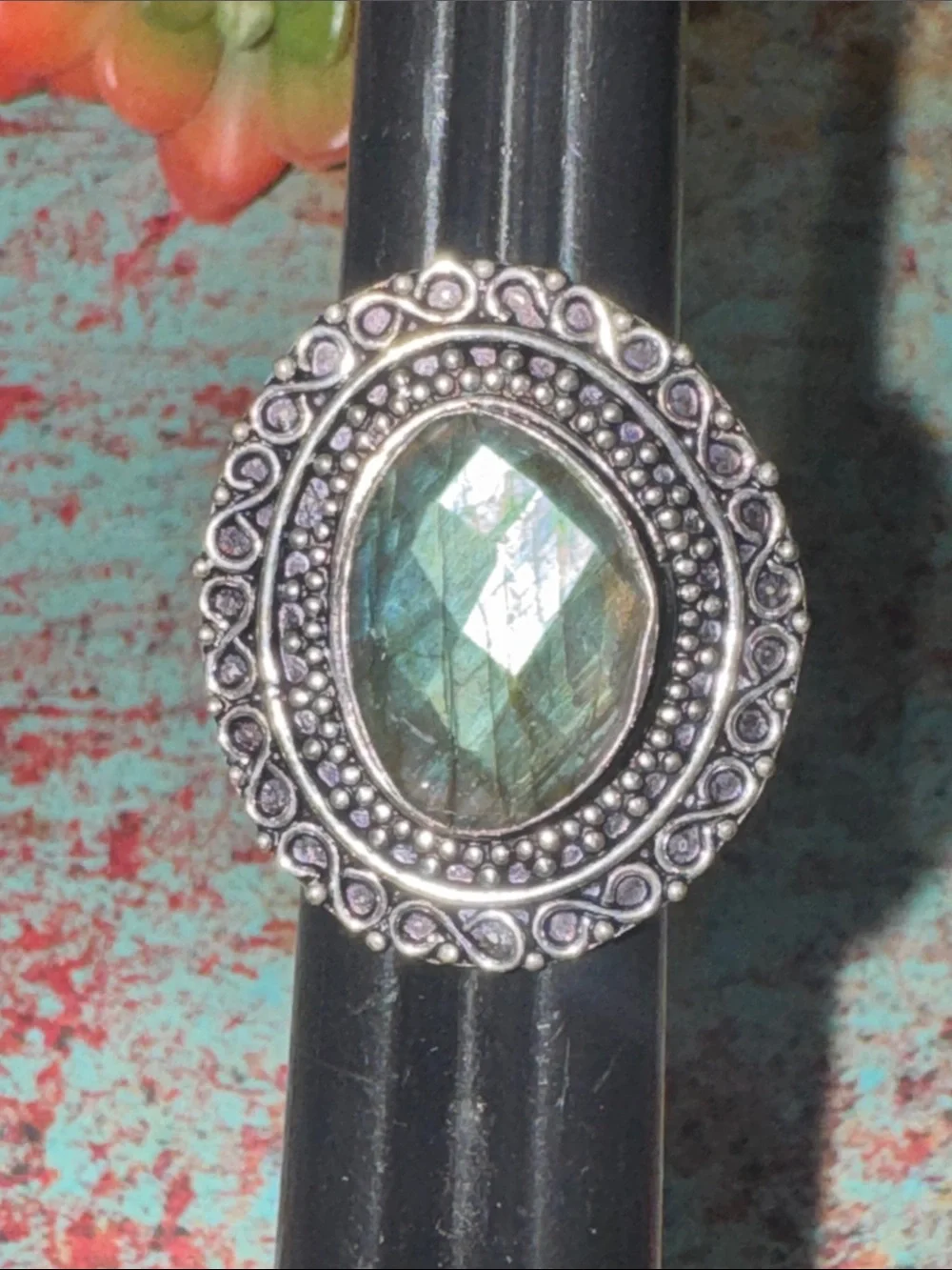 Silver Labradorite Ring